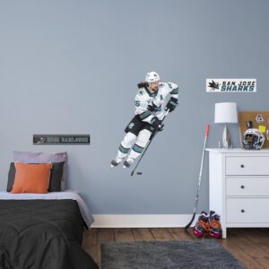Erik Karlsson 2021 for San Jose Sharks - Officially Licensed NHL Removable Wall Decal Giant Athlete + 2 Decals (33"W x 51"H) by