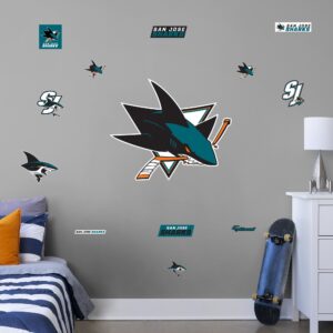 San Jose Sharks 2020 RealBig Logo - Officially Licensed NHL Removable Wall Decal Giant Decal (38"W x 46"H) by Fathead | Vinyl