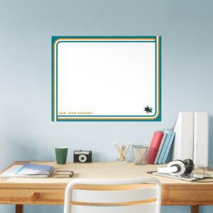 San Jose Sharks: Dry Erase Whiteboard - X-Large Officially Licensed NHL Removable Wall Decal XL by Fathead | Vinyl