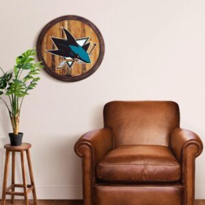 San Jose Sharks: Officially Licensed NHL "Faux" Barrel Top Sign 20.25x20.25 by Fathead | Wood