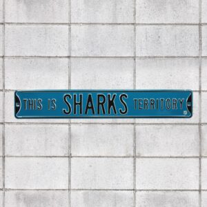 San Jose Sharks: Sharks Territory - Officially Licensed NHL Metal Street Sign 36.0"W x 6.0"H by Fathead | 100% Steel