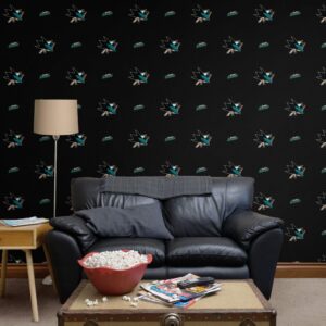 San Jose Sharks: Stripes Pattern - Officially Licensed NHL Removable Wallpaper 12" x 12" Sample by Fathead