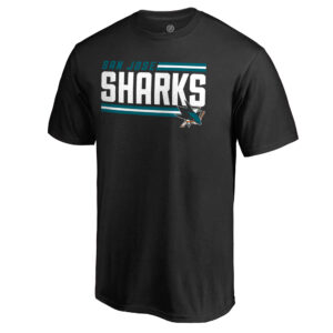 Men's Fanatics Branded Black San Jose Sharks Iconic Collection On Side Stripe T-Shirt