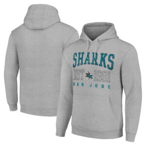 Men's Starter Heather Gray San Jose Sharks Graphic Pullover Hoodie