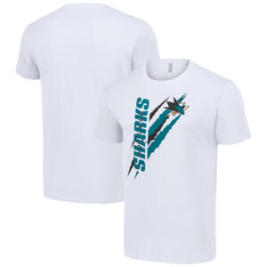 Men's Starter White San Jose Sharks Color Scratch T-Shirt